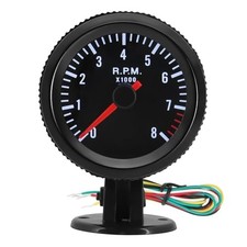 2-1/6 inch 52mm Tachometer 8000 RPM Gauge with Holder White Backlight Tach