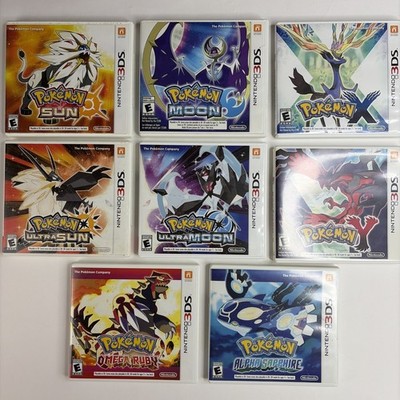 Pokemon Nintendo 3DS GAME LOT Of 8 Complete Box Sun Moon Ultra X Y AUTHENTIC