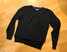 TOM TAILOR Herren Pullover Schwarz Rundhals Langarm Baumwolle Gr. 180/100A