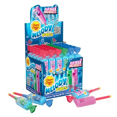 Chupa Chups Melody Pops, Whistle Lollipops, Assorted Flavors, 30 Medium