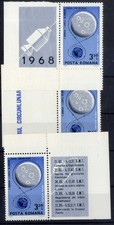ROMANIA  1968 CIRCUMLUNAL  FLIGHT Apollo 8, Stamp+Label, MNH,OG, p1