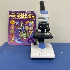 AmScope 4X-10X-40X Light Glass Lens Microscope Heavy Preowned M162C Dual Light