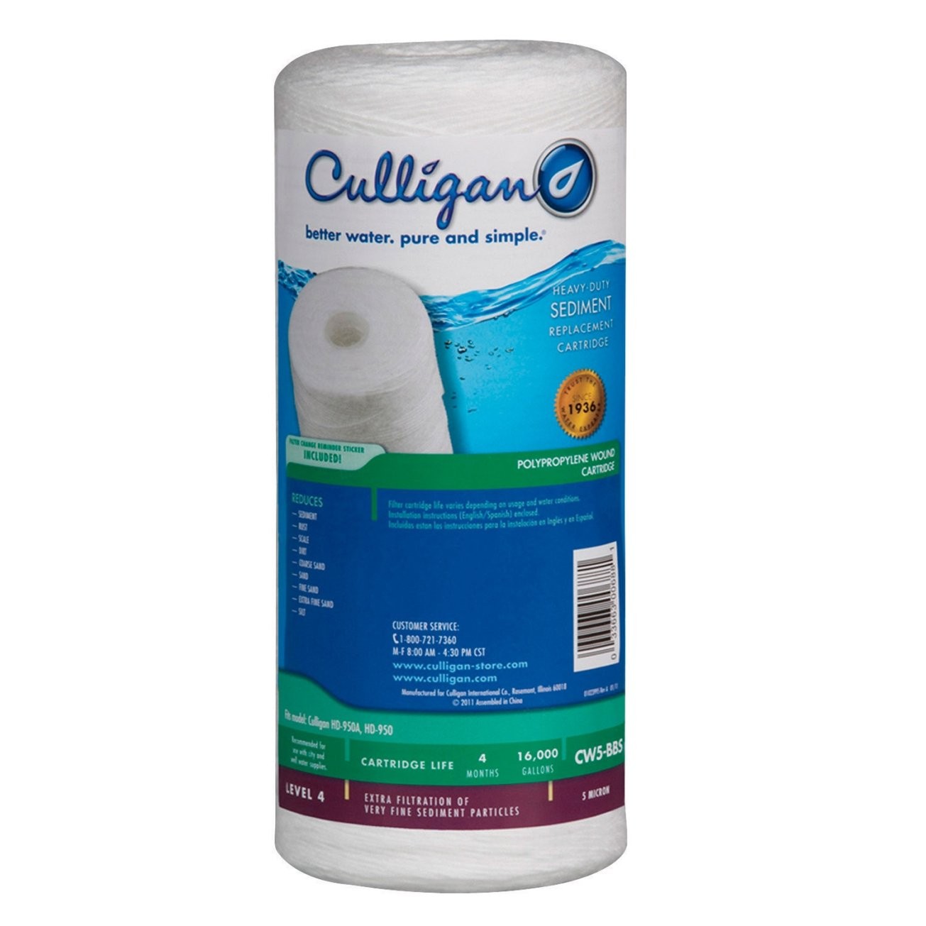 Culligan CW5-BBS Water Filter Replacement Cartridge for Whol