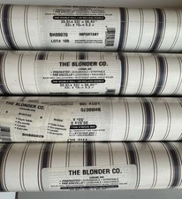 The Blonder Co Lot of 4 Prepasted Wallpaper Vinyl Blue Gold Beige Stripe NEW