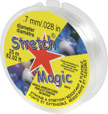 Elastic Beading Cord Clear Color, 0.7Mm in Diameter, 25-Meter 82 Ft - Easy t