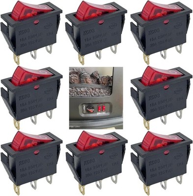 120 Volt 3 Prong Rocker Switch On Off Lighted Electric Fireplace FMI Desa 29