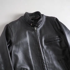 Schott 641 Single Rider's Leather Jacket Motorcycle Jacket Black Size 36 Authen