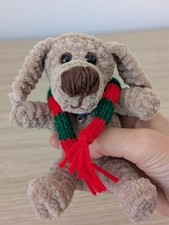 Hand  Knitted Beige Dog, Gift For Dog Lover, Dog Ornament, Christmas Decoration