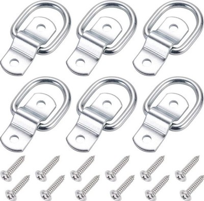 6 Pack Heavy Duty D Ring Tie Down Anchors 1/4 for Trailer Truck Bed Cargo Boat