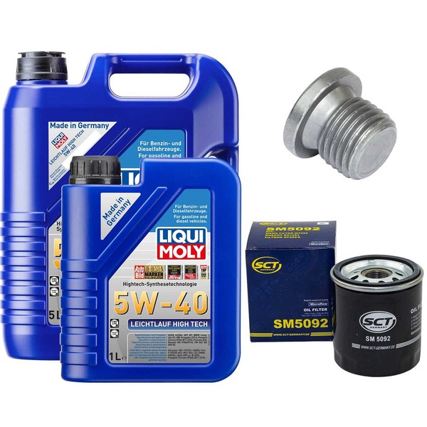 MotoröL Filter Set 5W-40 Liqui Moly 6 Liter + Schraube FüR VW Transporter V 2.0-image