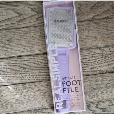 REAL SIMPLE Deluxe Foot File Purple Stainless Steel Blades Manual Pedicure Tool