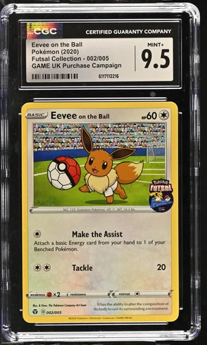 2020 Pokemon Futsal Collection Eevee on the Ball GAME UK 002/005 CGC 9.5 002/005