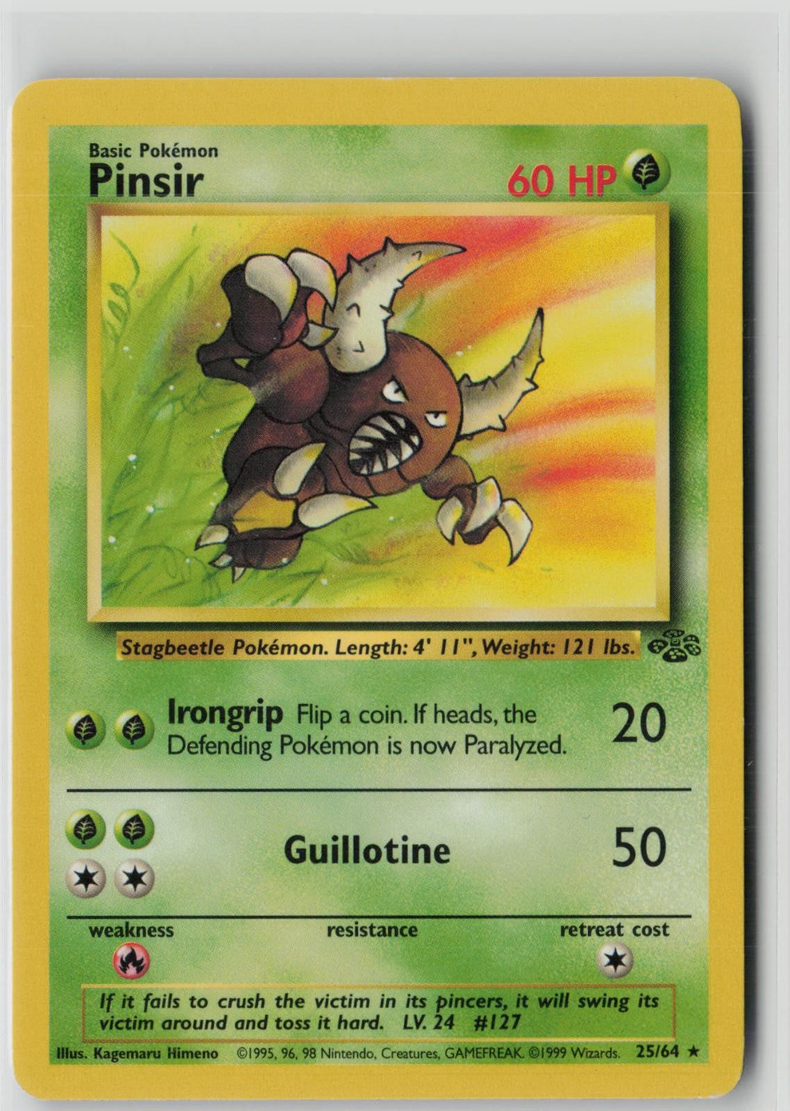 Pinsir 25/64 Rare Jungle Pokemon Unlimited Lightly Played