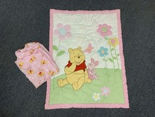 Disney Winnie The Pooh Piglet Pink Floral Baby Toddler Quilt Fitted Sheet