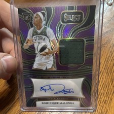 2025 Panini Select WNBA Dominique Malonga AM-DM Purple Prizm Auto Mem /99 RC