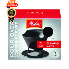Melitta Filter Coffee Maker, Single Cup Pour-Over Brewer, 1 Count, Black