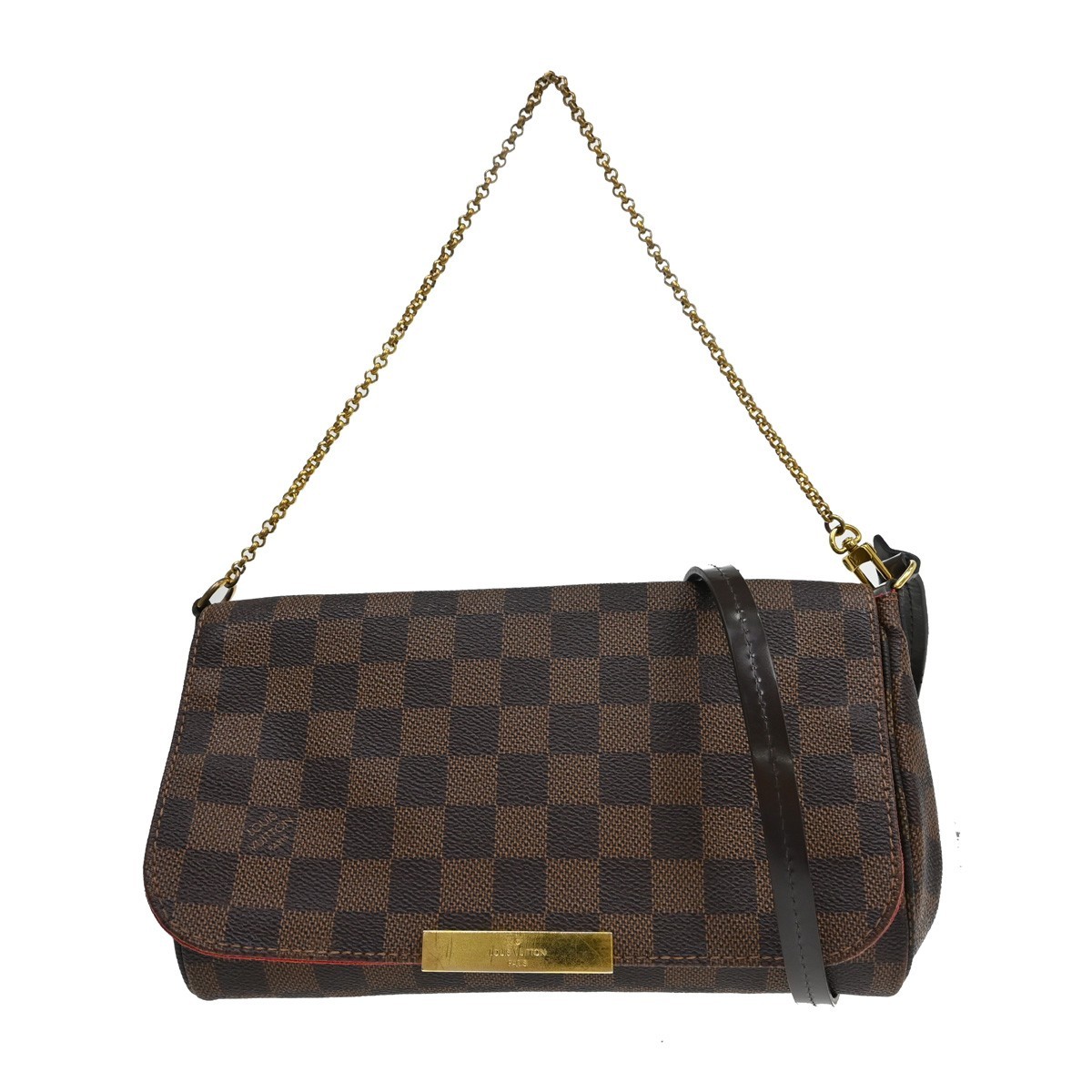 LOUIS VUITTON Damier Favorite MM Shoulder Bag N41129 DU4166 NQ10058