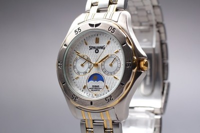 2000er SPALDING by Seiko Epson VX3H-A100 Sonne & Mond Quarz Herrenuhr JAPAN