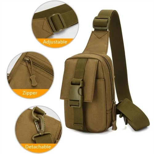 Men Small Chest Bag Pack Travel Sport Shoulder Sling Backpack Crossbody Outdoor - Picture 4 of 15