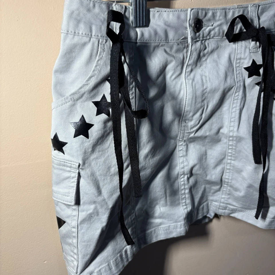 Social Collision Star Cargo Skort Серый Черный Галстук Панк Гот Эмо Alt Y2K Маленький - Изображение 3 из 4