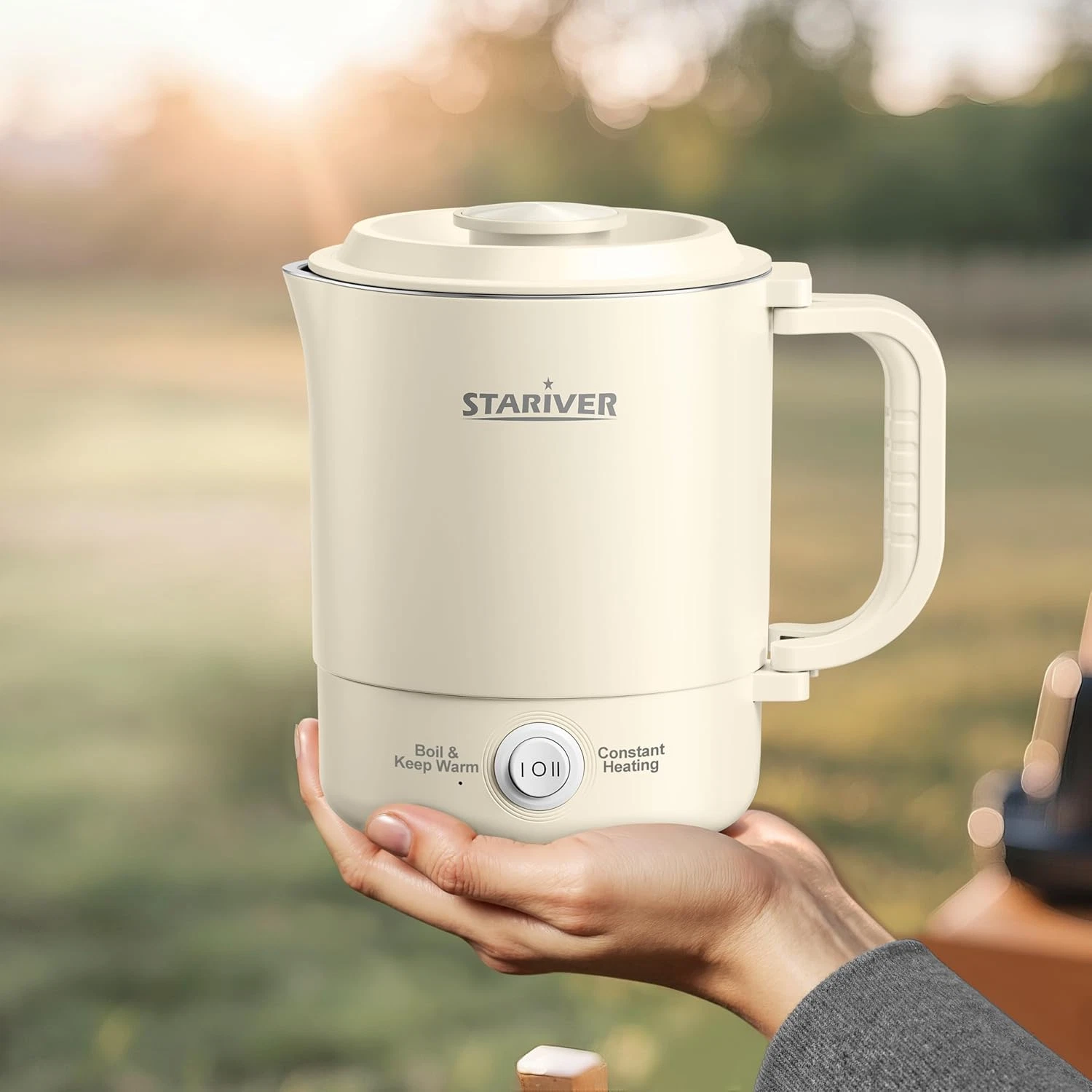 Portable Travel Kettle, 600ML Small Electric Kettle with Foldable Handle, Food G