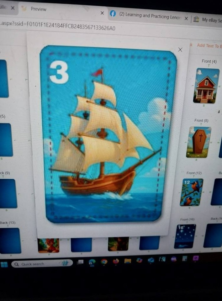 36 Mini Collectors Disney Style Lenormand Deck Hand Drawn Premium Linen ...