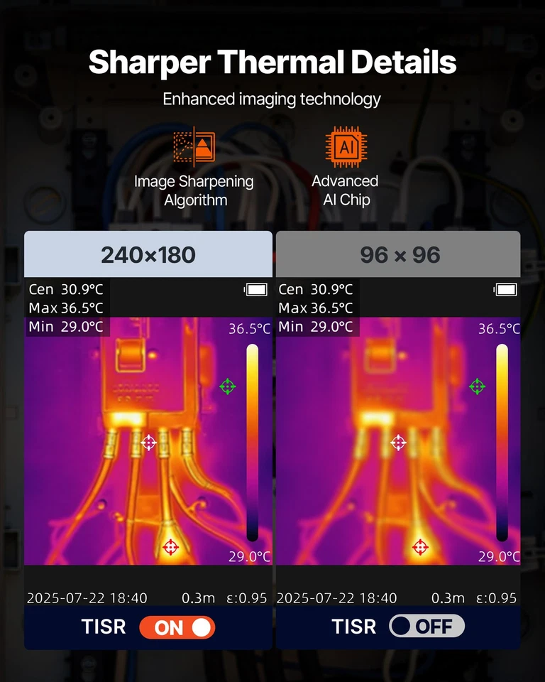 VEVOR Caméra Thermique Imageur Thermique Portable Résolution TISR 240x180 pixels - Photo 2/4
