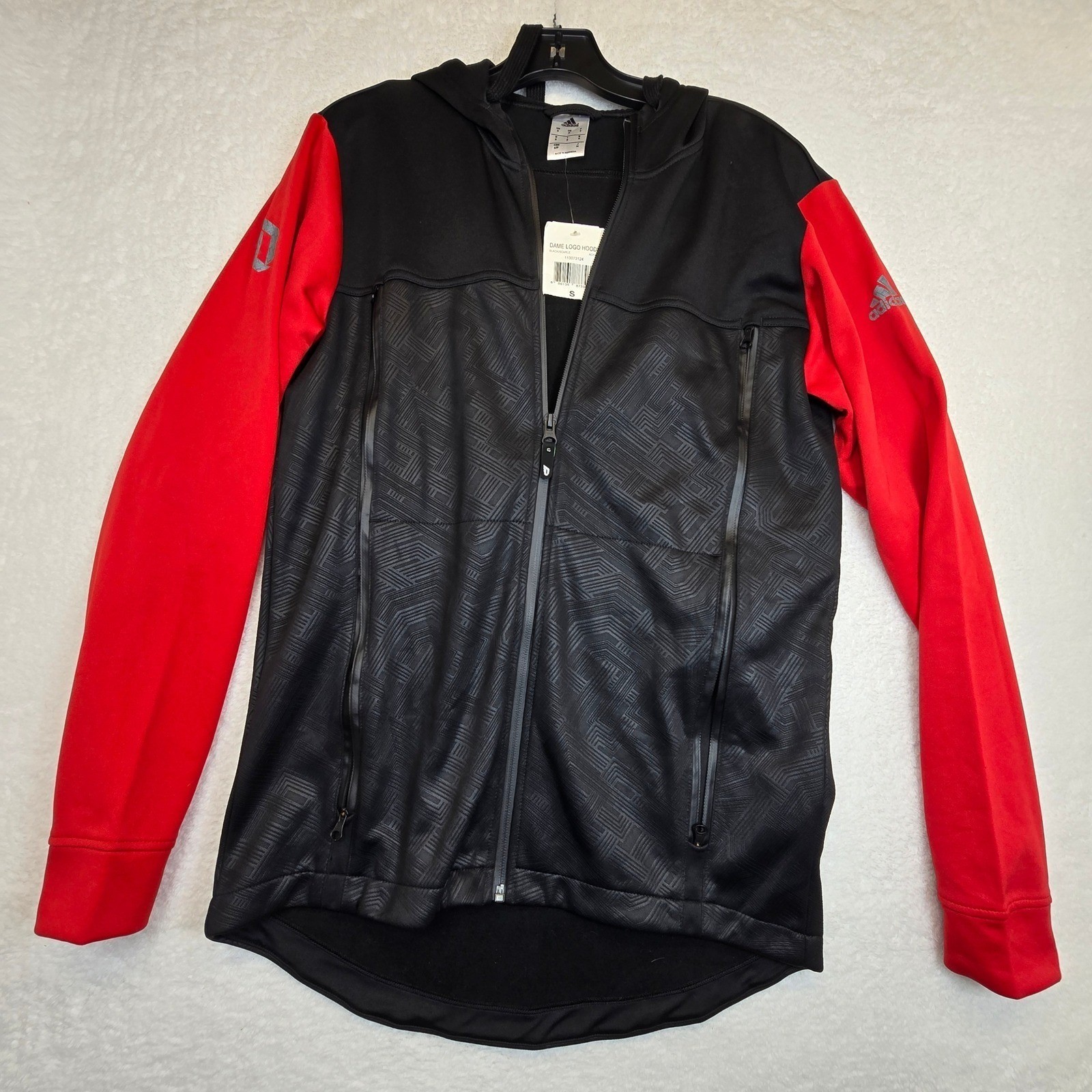 NWT Adidas Dame Hoodie Jacket Full Zip Mens Small Basketball Athleisure Pockets