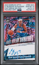 2024 DONRUSS OPTIC SHAI GILGEOUS-ALEXANDER FASTBREAK SIG-PINK /15 PSA 10/10 POP1