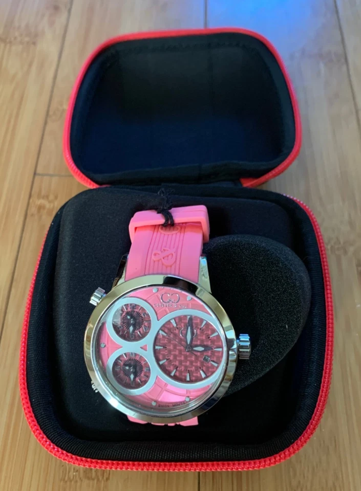 Reloj Pulsera Curtis & Co 50mm Big Time World 3-Time Zone Rosa ¡RARO! ¡Nuevo! Foto 2 de 4