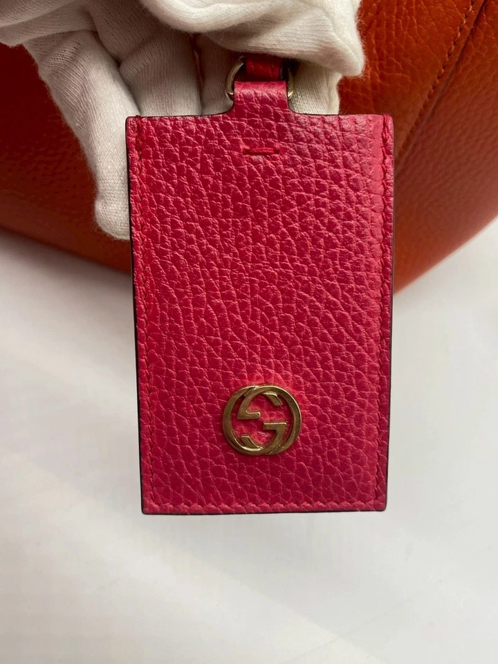 Gucci детей качели сумка с короткими ручками кожи оранжевый подлинность - Изображение 4 из 4