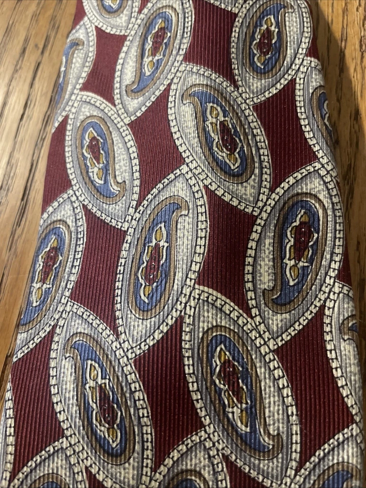 Vintage EUC Jacob’s Roberts For Mark Shale Silk Foulard Paisley Tie USA Made - Image 3 of 4