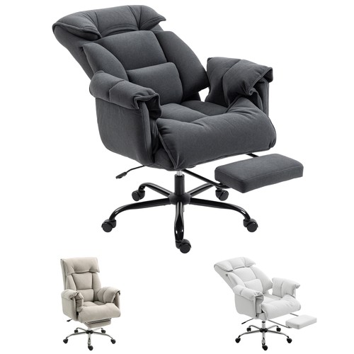 HOMCOM Executive Office Chair, Computer Desk Chair with Footrest