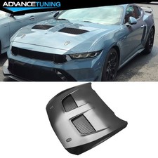 Fits 24-26 Ford Mustang Front Engine Hood Cover Gtd Style Aluminum Vent Bonnet