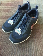 New! Men's Skechers Dual Lite Equalizer Track Athletic Sneaker -Navy Blue 10 D