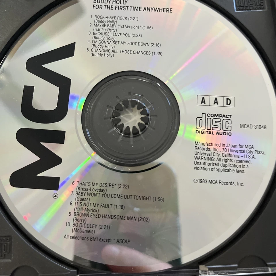 Buddy Holly - For The First Time Anywhere CD 1983 Release FREE SHIPPING Tested Foto 4 de 4