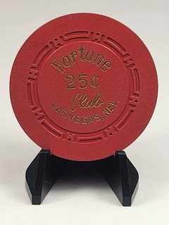 FORTUNE CLUB CASINO CHIP $0.25 LAS VEGAS NEVADA CR#22 RATED M ($100 $124) 1953