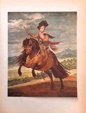 THE PRINCE BALTASAR CARLOS ON HORSEBACK Diego Velasquez 1930 Print