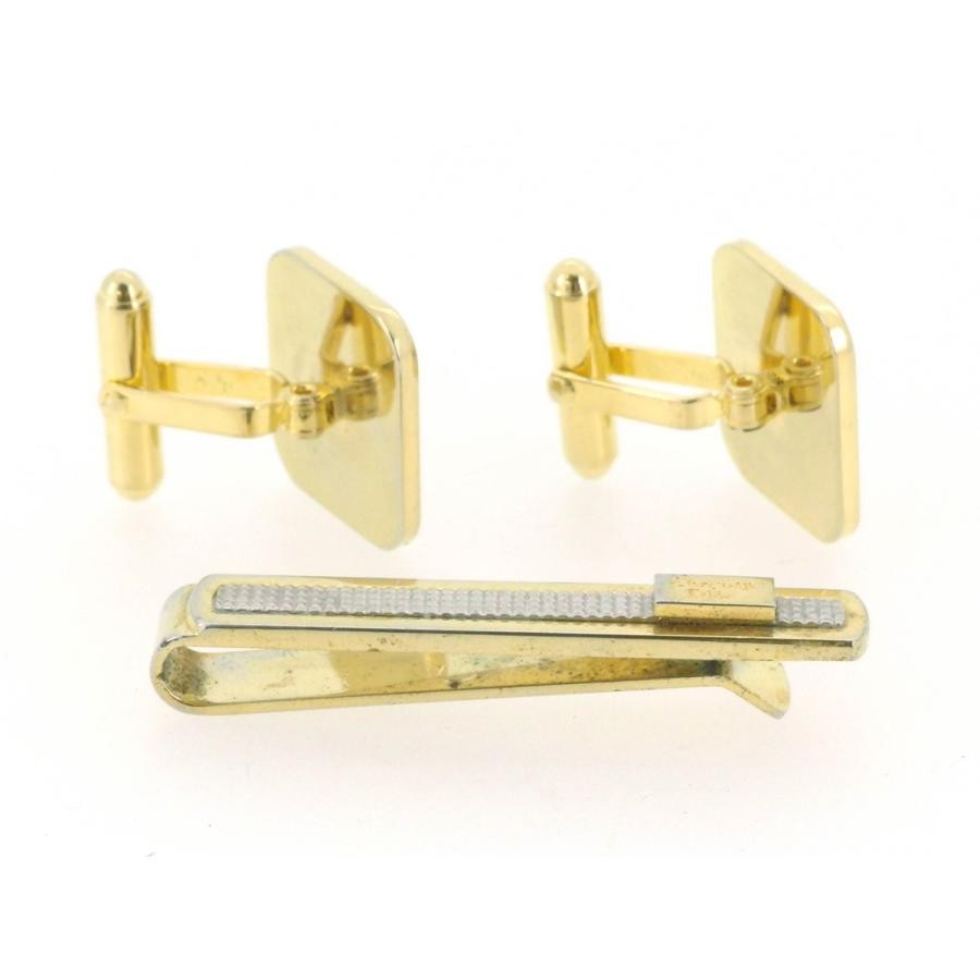 USED Tie Valentine Dior tie pin tie pin cufflinks men's set gold silver used thumbnail 4