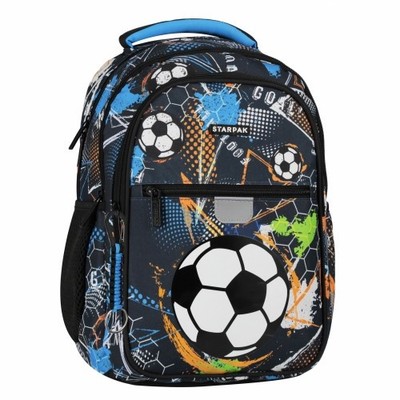 STARPAK Schulrucksack Football 24L 38x25x18cm
