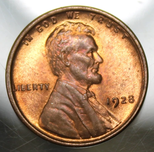 1928 Lincoln Head Cent - BU Red/Brown !!