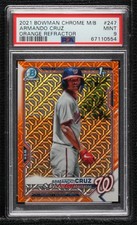 2021 Bowman Chrome Mega Box Orange Mojo Refractor /25 Armando Cruz PSA 9 05ns