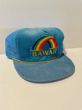 Vintage Hawaii Tourist Cap Hat Rainbow Snapback Trucker Mesh Hawaiian 80s 90s