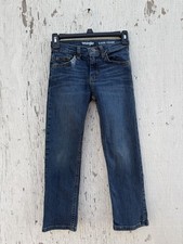 Wrangler Boys Classic Straight Jeans 8 Slim Blue Denim Adjustable Waist Pockets