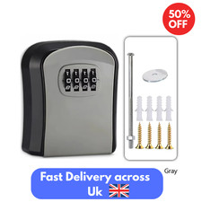 Outdoor High Security Wall Mounted Key Safe Box Code Lock Storage 4 Digit - UK"