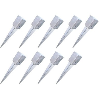 Einschlaghülse Bodenanker Zaunpfahlhalter Erdanker verzinkt 71x71x750mm 9 Stück