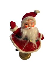 vtg. 7" Flocked Christmas Santa Claus Dancing Figure 1960's Made in Japan