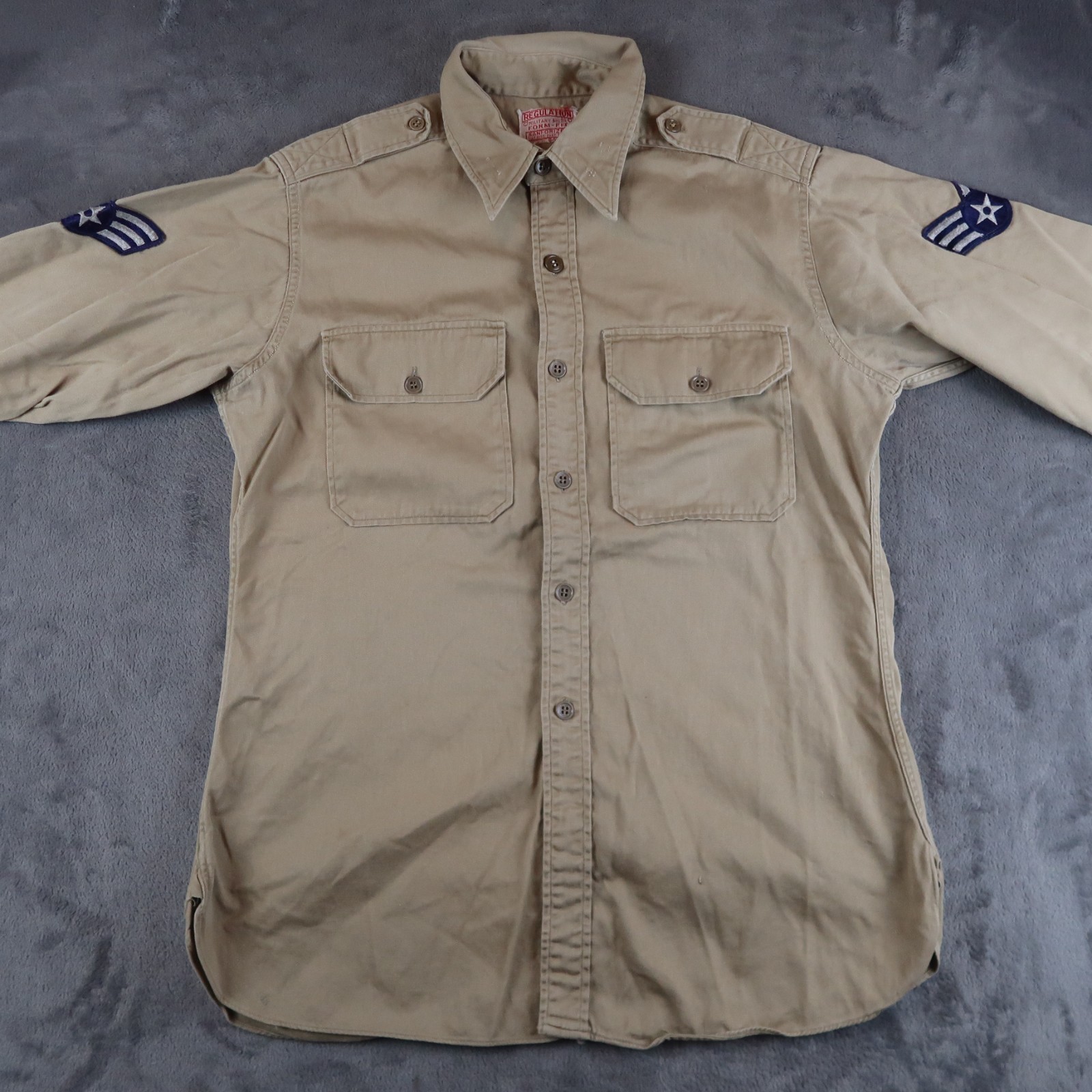Vintage 1940s WW 2 Mens Regulation Military Shirt… - image 4
