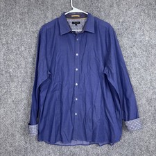 Ted Baker London 7 Shirt Mens Size 3XL Blue Flip Cuff Caual Date Business