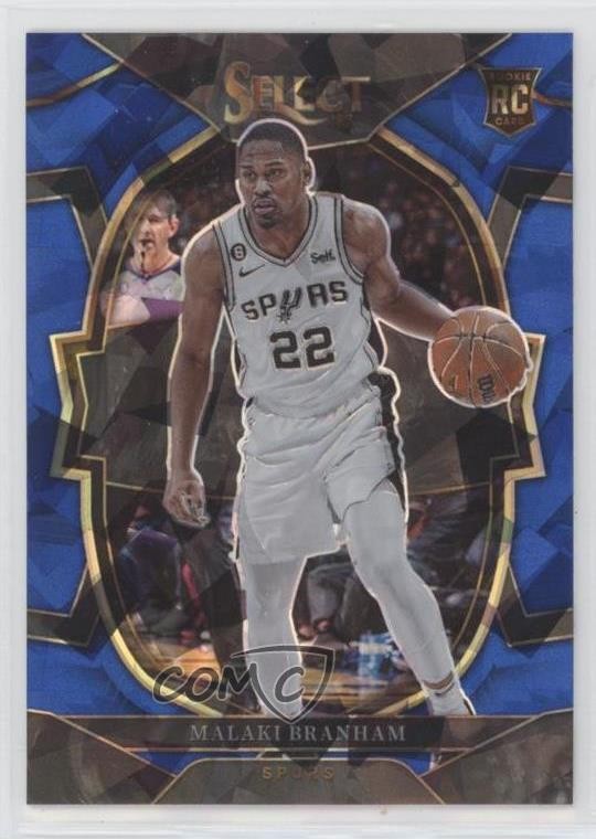 2022-23 Panini Select Concourse Blue Cracked Ice Prizm Malaki Branham #95 08aq